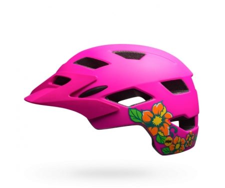 Bell Sidetrack Junior Mips – Cykelhjelm – Str. 50-57 cm – Pink med Blomster