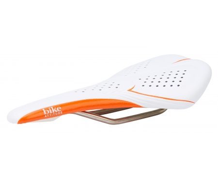 Bike Attitude Sadel Competition Honey Comb Gel Hvid / Orange