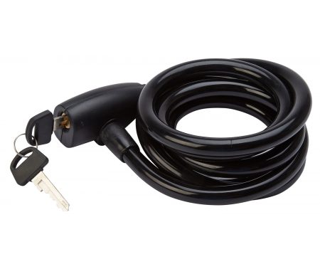 Bike Attitude Spirallås 12 mm x 180 cm – sort – med nøgle