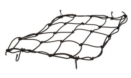 BikePartner – Sikkerhedsnet til kurv – 4 kroge – Sort – 25×25 cm