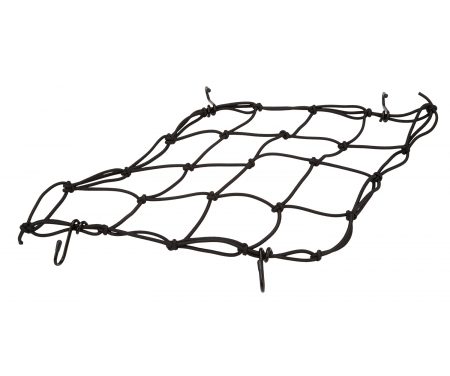 BikePartner – Sikkerhedsnet til kurv – 4 kroge – Sort – 25×25 cm