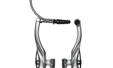 Bremseklo Shimano Alivio V-bremse til bag med udskiftelig bremsegummi