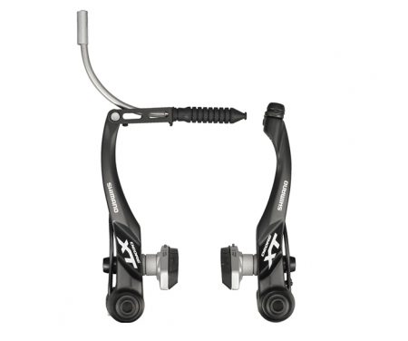 Bremseklo Shimano XT V-bremser Sort til bag med udskiftelig bremsegummi