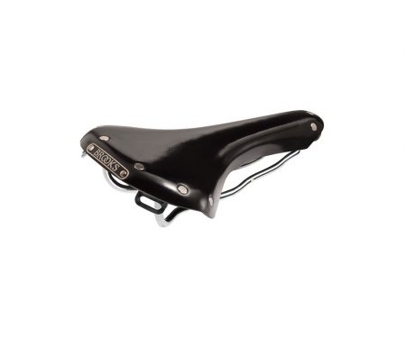Brooks cykelsadel B15 Swallow Chrome – Sort læder – Herre