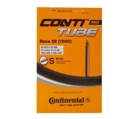 Continental Race 28 – Cykelslange – Str. 700×20-25c (20-25×622-630) – 80 mm racerventil