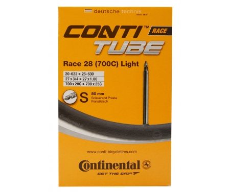 Continental Race 28 Light – Cykelslange – Str. 700×20-25c – 80 mm racerventil