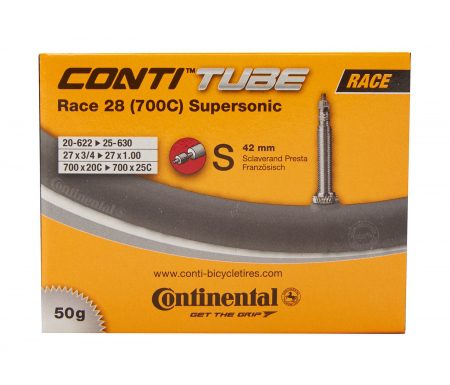 Continental Race 28 Supersonic – Cykelslange – Str. 700×20-25c – 42 mm racerventil