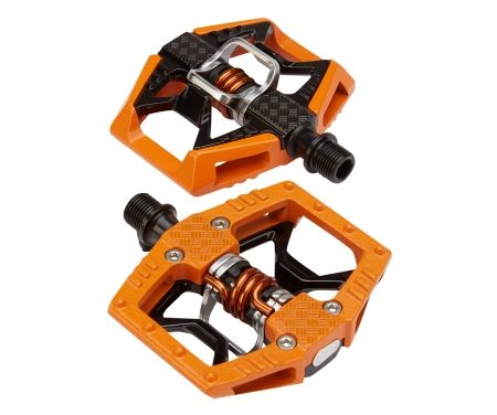 Crankbrothers Double Shot – MTB kombipedal – Orange/sort/sølv