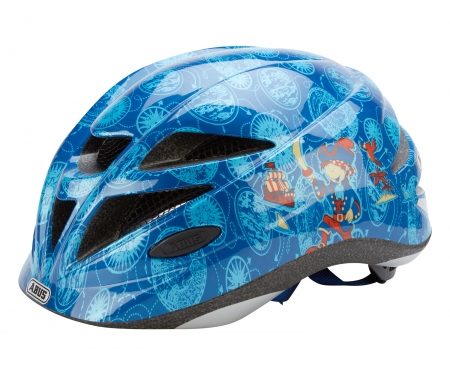 Cykelhjelm Abus Hubble med LED lys Blå pirat