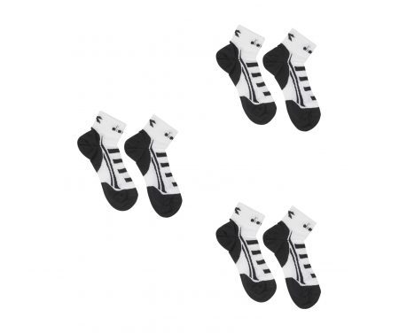 Diadora 3 Lightweight Quarter Socks – Løbesok 3 pk. – Hvid/Sort