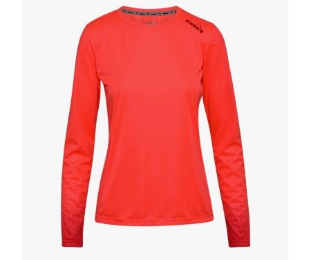 Diadora – L. X-run LS T-shirt – Løbebluse – Dame – Koral