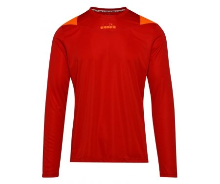 Diadora X-Run LS T-Shirt – Lange Ærmer Herre – Rød