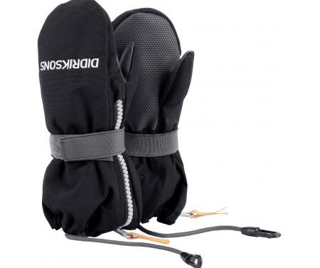 Didriksons Biggles Kids Zip Mittens – Luffe Børn – Sort
