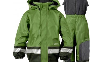 Didriksons Boardman Kids Set – Fleeceforet regntøj – Grøn