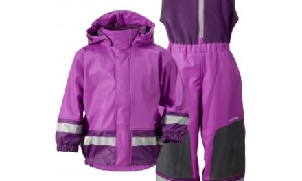 Didriksons Boardman Kids Set – Fleeceforet regntøj – Lilla