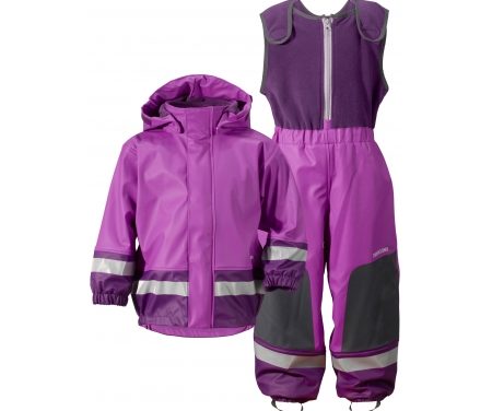 Didriksons Boardman Kids Set – Fleeceforet regntøj – Lilla