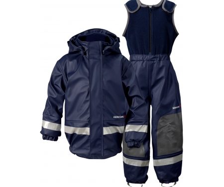 Didriksons Boardman Kids Set – Fleeceforet regntøj – Navy