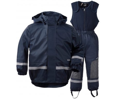 Didriksons Boardman Kids Set – Fleeceforet regntøj – Navy