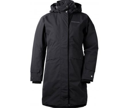Didriksons Eline Womens Parka – Vandtæt damejakke m. for – Sort