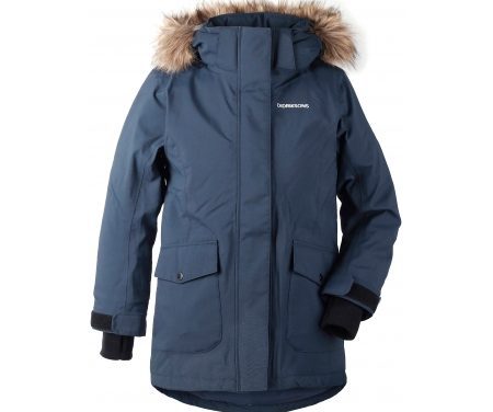 Didriksons Sassen Girls Parka – Vandtæt børnejakke m. for – Navy