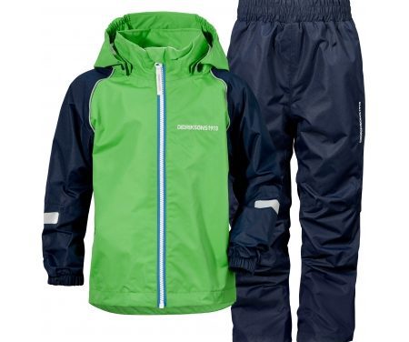 Didriksons Trysil Kids Set – Regnsæt Børn – Grøn/Blå