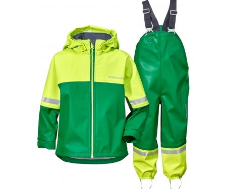 Didriksons Waterman Kids Set – Regntøj – Gul/Grøn
