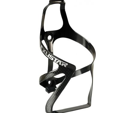 Exustar flaskeholder i carbon – Sort med sølv skrift