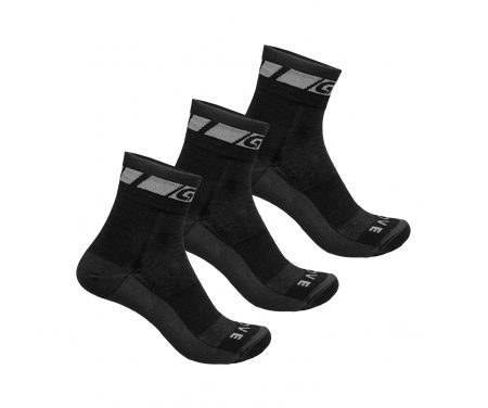 GripGrab Merino Regular Cut – 3 stk cykelstrømper – Sort