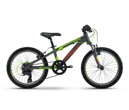 Haibike Greedy – 20" – Børne MTB – 7 gear – Grå/grøn/rød