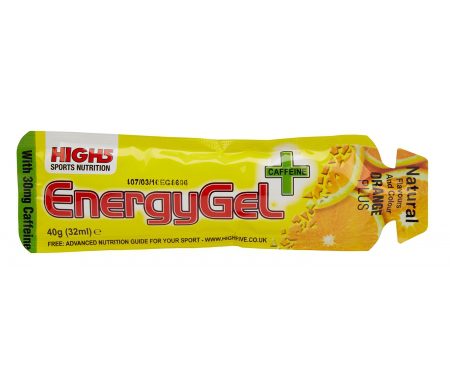 High5 EnergyGel+ – Appelsin 40 gram – 30mg Koffein