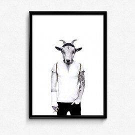 Swart Hipster Goat – A3 fra Swart