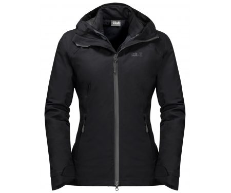 Jack Wolfskin Aurora Sky 3in1 – Vandtæt 3i1 damejakke – Sort