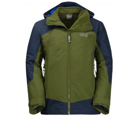 Jack Wolfskin B Akka 3in1 JKT – Vandtæt 3i1 børnejakke – Grøn