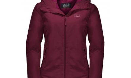 Jack Wolfskin Chilly Morning JKT W. – Vandtæt damejakke m. for – Mørke Rød