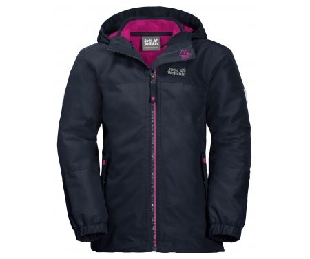 Jack Wolfskin G Iceland 3in1 JKT – Vandtæt 3i1 børnejakke – Mørke Blå