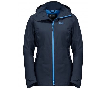 Jack Wolfskin Karelia Trail JKT Women – Vandtæt damejakke m. for – Mørke Blå