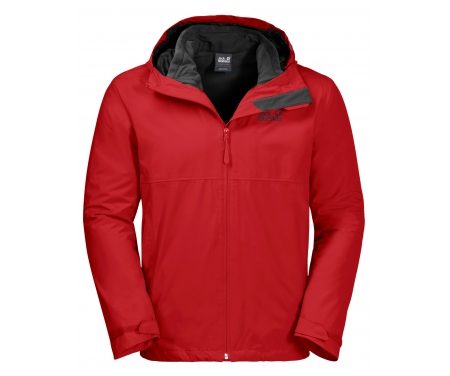 Jack Wolfskin Norrland 3in1 – Vandtæt 3i1 herrejakke – Rød
