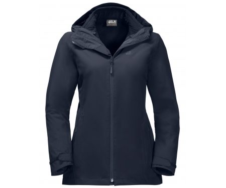 Jack Wolfskin Norrland 3in1 Women – Vandtæt 3i1 damejakke – Mørke Blå