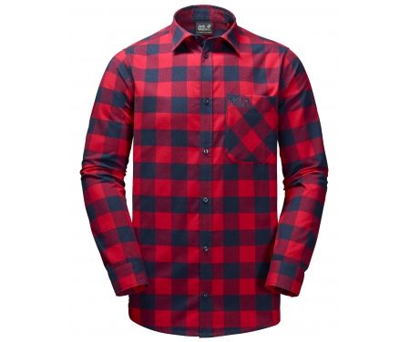 Jack Wolfskin Red River Shirt – Skjorte herre – Tern Rød