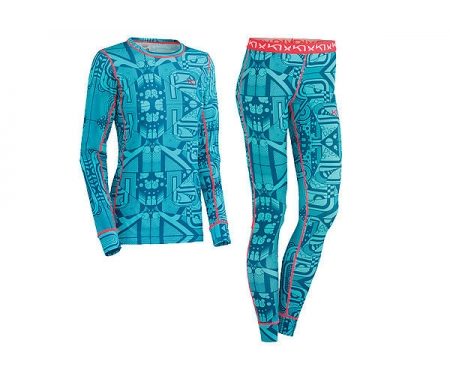 Kari Traa Sjølvsagt – Skiundertøj til dame – Lyseblå m. print – Str. L