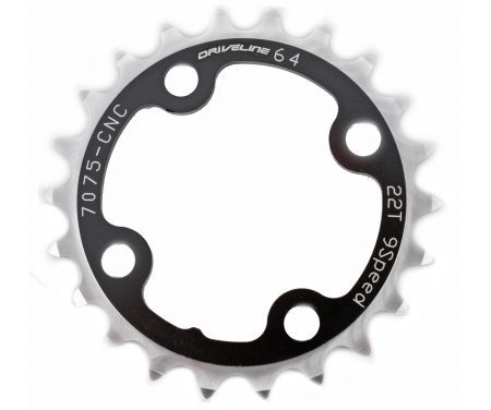 Klinge 22 tands ø64mm 4 huls Sort