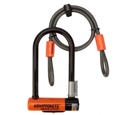 Kryptonite bøjlelås Evolution Mini 7 med wire til ekstra sikring