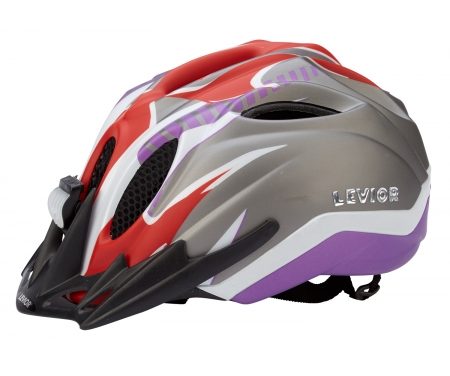 Levior cykelhjelm Primo Refleks Str. 52-58 cm – Rød-Violet-Matt