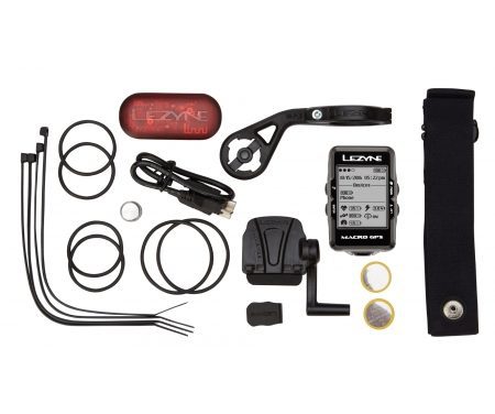 Lezyne Macro GPS HRSC Loaded – Cykelcomputer – Bundle med pulsbælte og sensorer