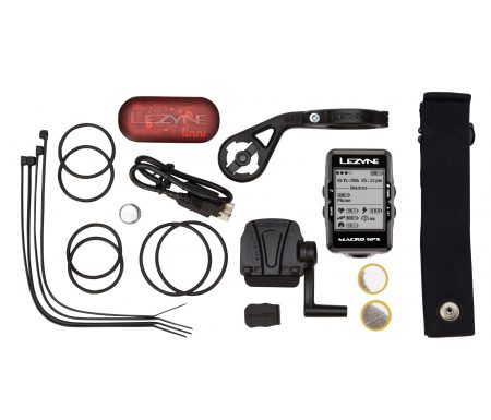 Lezyne Macro GPS HRSC Loaded – Cykelcomputer – Bundle med pulsbælte og sensorer