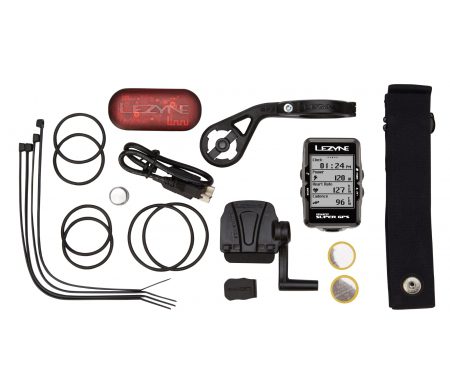Lezyne Super GPS HRSC Loaded – Cykelcomputer – Bundle med pulsbælte og sensorer