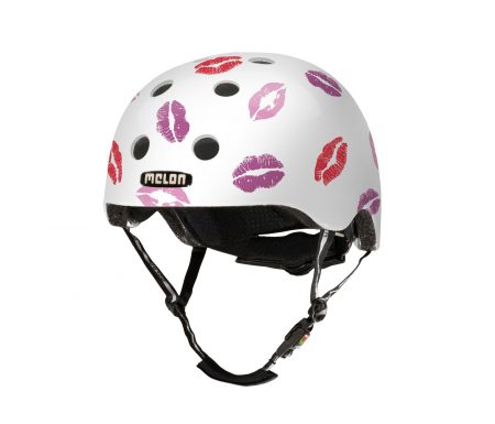 Melon Smoochy – Cykelhjelm – Hvid med kyssemund