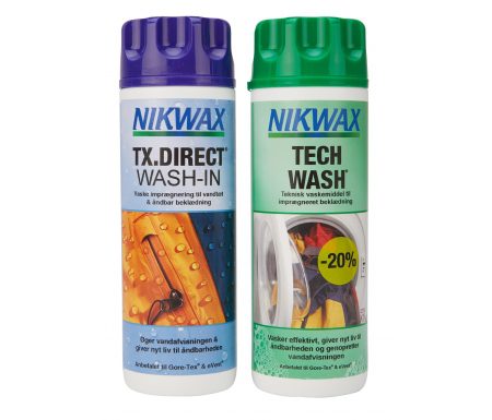 Nikwax Twinpack Tech Wash/TX-Direct – Vask og imprænering til vandtæt beklædning – 2 x 300