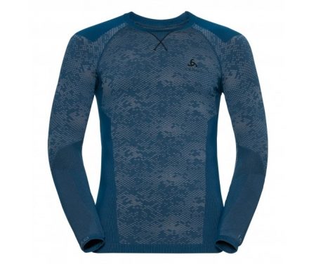 Odlo – Blackcomb Evolution Warm Crew Neck – Herre – Blå/Sort