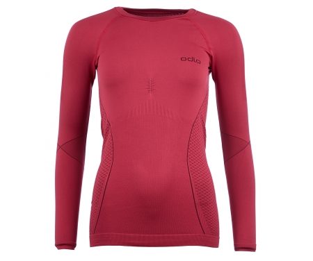 Odlo Evolution Warm – Langærmet bluse med rund hals til dame – Bordeaux